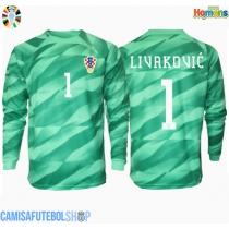 Camisa de time de futebol Croácia Dominik Livakovic #1 Goleiro Replicas 2º Equipamento Europeu 2024 Manga Comprida